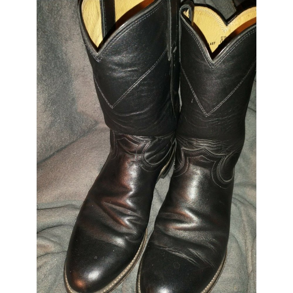 Justin Roper Cowboy Boots 3133 Men Size 7 1/2 D Black